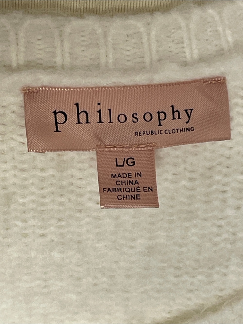 Philosophy Ivory Pearl & Rhinestone Embellished Knit Sweater Size L - Picture 5 of 7